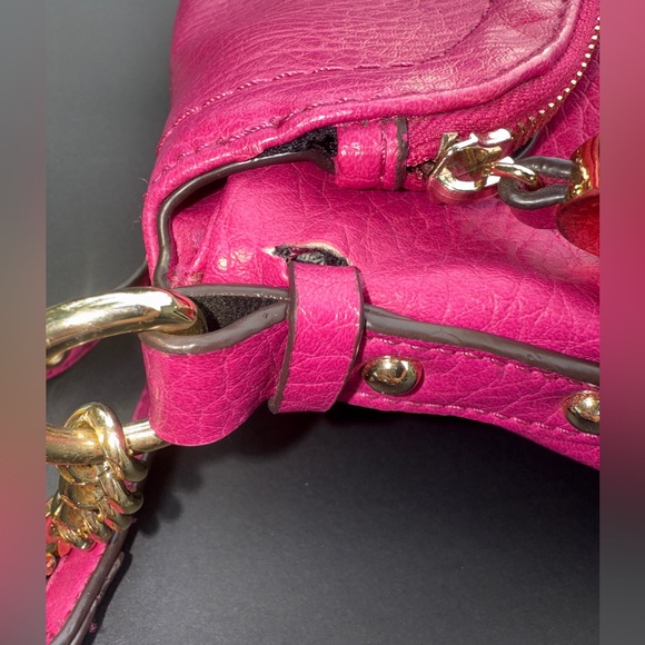 Juicy Couture Crossbody/Shoulder Bag Purse Barbie hot pink pebble leather - Picture 7 of 13